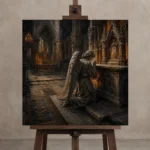 Premium Wall Art Kare Html Edition – GOTHIC0826008 displayed on a studio easel