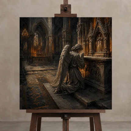 Premium Wall Art Kare Html Edition – GOTHIC0826008 displayed on a studio easel