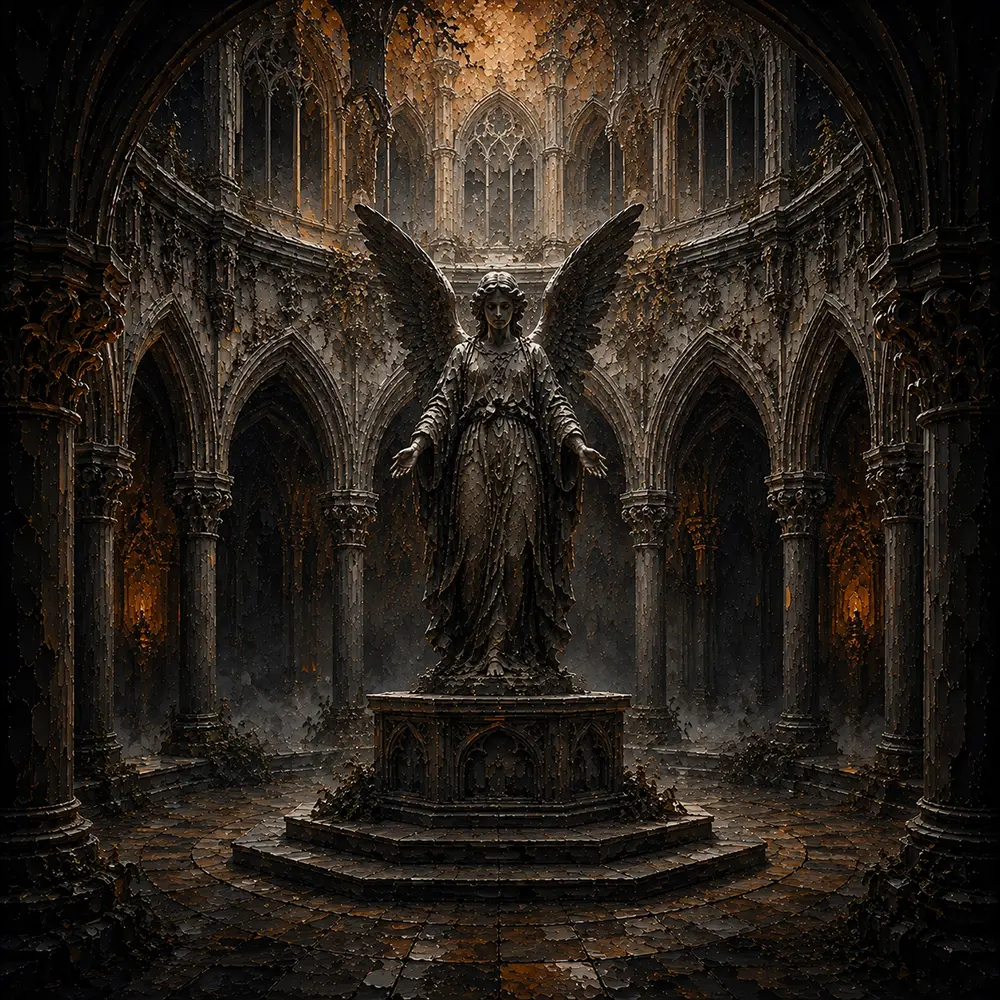 Ember Mercy Gothic Bedroom Art Espresso Gallery Art Print