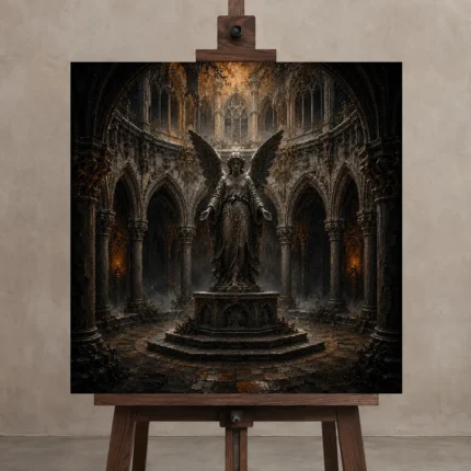 Premium Wall Art Kare Html Edition – GOTHIC0826009 displayed on a studio easel