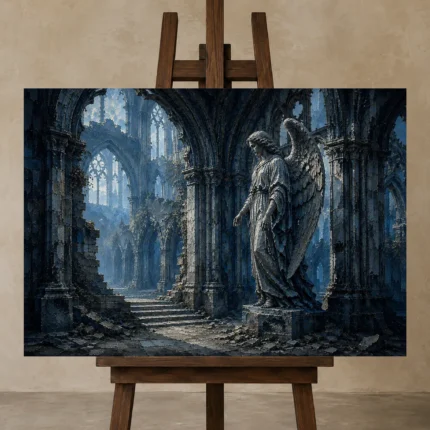 Premium Wall Art Yatay Html Edition – GOTHIC0826011 displayed on a studio easel