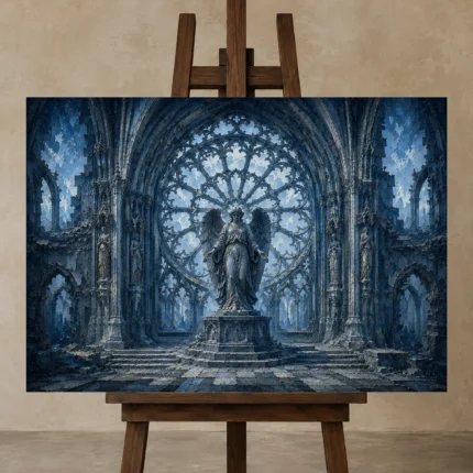 Premium Wall Art Yatay Html Edition – GOTHIC0826012 displayed on a studio easel