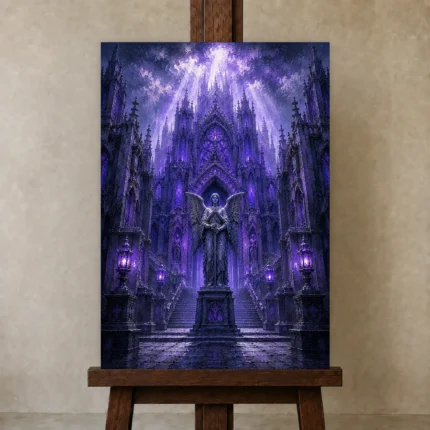 Premium Wall Art Dikey Html Edition – GOTHIC0826015 displayed on a studio easel