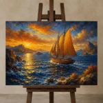 Premium Wall Art Yatay Html Edition – KIDSROOM0826011 displayed on a studio easel