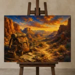 Premium Wall Art Yatay Html Edition – KIDSROOM0826012 displayed on a studio easel