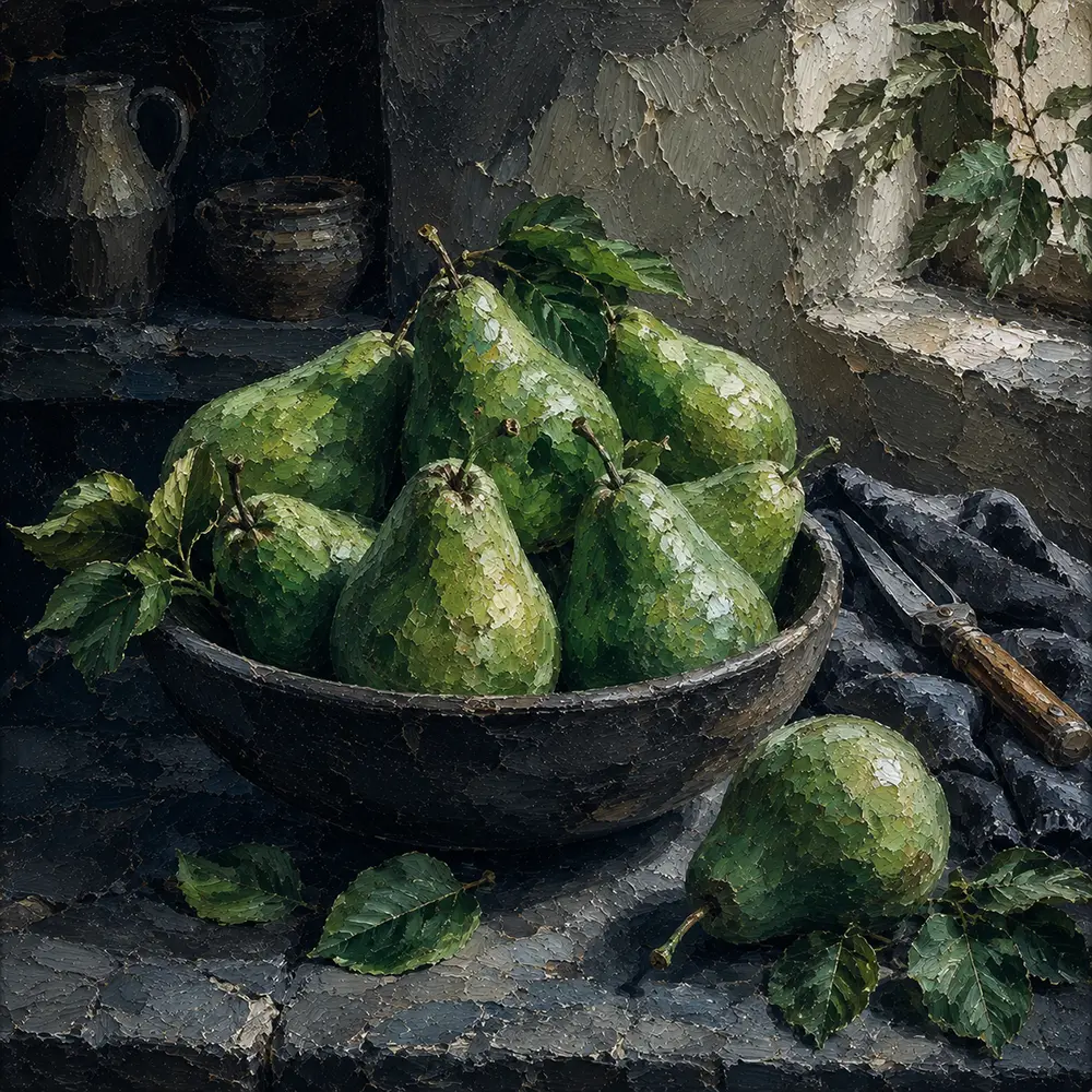 Emerald Harvest Fruit Wall Art Emerald Editorial Art Print