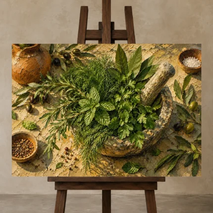 Premium Wall Art Yatay Html Edition – KITCHENNW2038 displayed on a studio easel