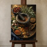 Premium Wall Art Dikey Html Edition – KITCHENNW2051 displayed on a studio easel