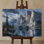 Premium Wall Art Yatay Html Edition – LANDSCAPENW2002 displayed on a studio easel