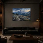 Premium Wall Art Yatay Html Edition – LANDSCAPENW2003 shown in a warm modern interior