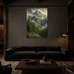 Premium Wall Art Dikey Html Edition – LANDSCAPENW2004 shown in a warm modern interior