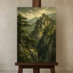 Premium Wall Art Dikey Html Edition – LANDSCAPENW2006 displayed on a studio easel