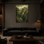 Premium Wall Art Dikey Html Edition – LANDSCAPENW2006 shown in a warm modern interior