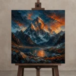 Premium Wall Art Kare Html Edition – LANDSCAPENW2007 displayed on a studio easel
