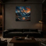 Premium Wall Art Kare Html Edition – LANDSCAPENW2007 shown in a warm modern interior