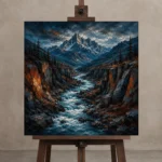 Premium Wall Art Kare Html Edition – LANDSCAPENW2009 displayed on a studio easel