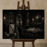 Premium Wall Art Yatay Html Edition – NM3-BLK-CS-H-001 displayed on a studio easel