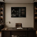 Premium Wall Art Yatay Html Edition – NM3-BLK-CS-H-005 displayed in a contemporary gallery-inspired room