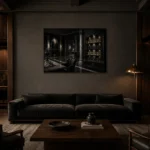 Premium Wall Art Yatay Html Edition – NM3-BLK-CS-H-005 shown in a warm modern interior