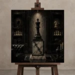 Premium Wall Art Kare Html Edition – NM3-BLK-CS-S-001 displayed on a studio easel