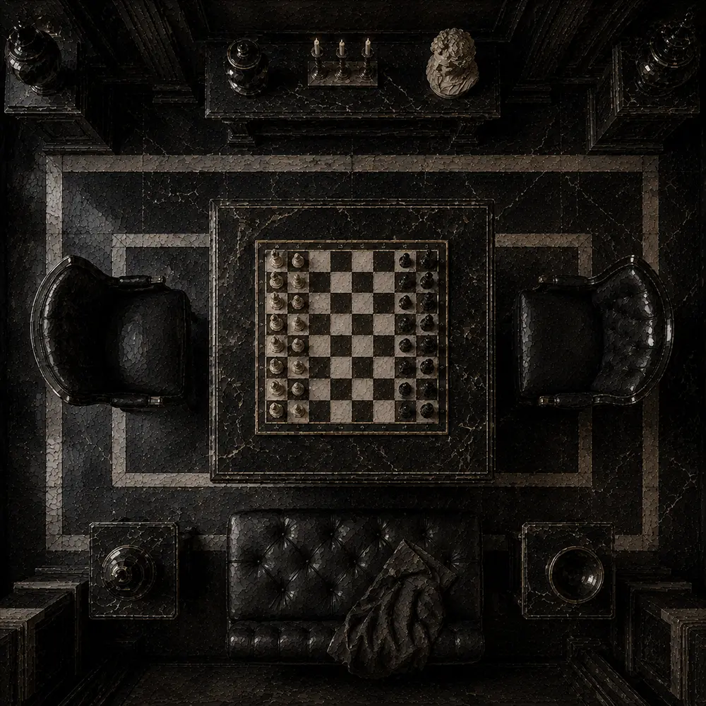 Chess Emblem Chessboard Prepared Black Study Wall Art