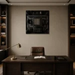 Premium Wall Art Kare Html Edition – NM3-BLK-CS-S-002 displayed in a contemporary gallery-inspired room