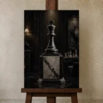 Premium Wall Art Dikey Html Edition – NM3-BLK-CS-V-001 displayed on a studio easel
