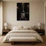 Premium Wall Art Dikey Html Edition – NM3-BLK-CS-V-001 showcased in an elegant minimalist interior