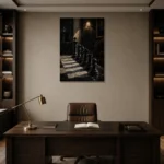 Premium Wall Art Dikey Html Edition – NM3-BLK-CS-V-003 displayed in a contemporary gallery-inspired room