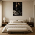 Premium Wall Art Dikey Html Edition – NM3-BLK-CS-V-003 showcased in an elegant minimalist interior