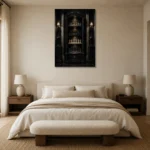 Premium Wall Art Dikey Html Edition – NM3-BLK-CS-V-005 showcased in an elegant minimalist interior