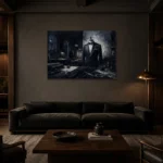 Premium Wall Art Yatay Html Edition – NM3-BLK-MT-H-001 shown in a warm modern interior
