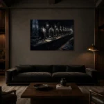 Premium Wall Art Yatay Html Edition – NM3-BLK-MT-H-004 shown in a warm modern interior