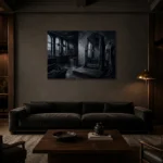 Premium Wall Art Yatay Html Edition – NM3-BLK-MT-H-005 shown in a warm modern interior