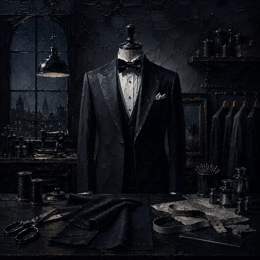 Midnight Tailor Cabinet Black Tuxedo Black Home Office Wall Art