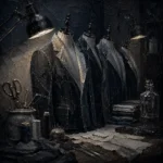 Midnight Tailor Study Row Of Unfinished Jackets Black Living Room Wall Art