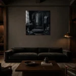 Premium Wall Art Kare Html Edition – NM3-BLK-MT-S-005 shown in a warm modern interior
