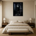 Premium Wall Art Dikey Html Edition – NM3-BLK-MT-V-001 showcased in an elegant minimalist interior