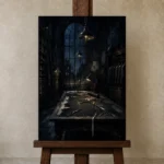 Premium Wall Art Dikey Html Edition – NM3-BLK-MT-V-002 displayed on a studio easel