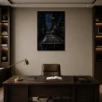 Premium Wall Art Dikey Html Edition – NM3-BLK-MT-V-002 displayed in a contemporary gallery-inspired room
