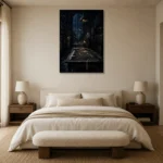 Premium Wall Art Dikey Html Edition – NM3-BLK-MT-V-002 showcased in an elegant minimalist interior