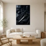 Premium Wall Art Dikey Html Edition – NM3-BLK-MT-V-003 styled in a refined neutral interior