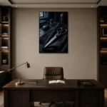 Premium Wall Art Dikey Html Edition – NM3-BLK-MT-V-003 displayed in a contemporary gallery-inspired room
