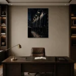 Premium Wall Art Dikey Html Edition – NM3-BLK-MT-V-004 displayed in a contemporary gallery-inspired room
