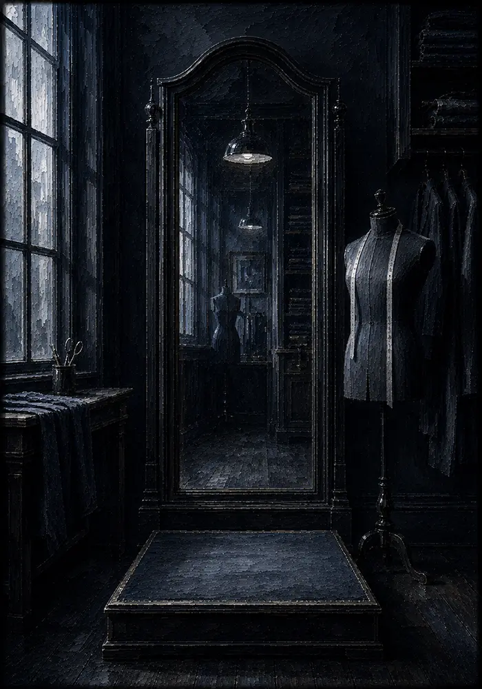 Midnight Tailor Ascent Tailor's Mirror Black Dressing Room Wall Art