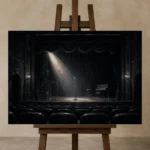 Premium Wall Art Yatay Html Edition – NM3-BLK-NT-H-001 displayed on a studio easel
