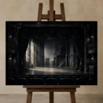 Premium Wall Art Yatay Html Edition – NM3-BLK-NT-H-002 displayed on a studio easel