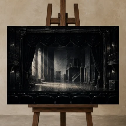 Premium Wall Art Yatay Html Edition – NM3-BLK-NT-H-002 displayed on a studio easel