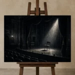 Premium Wall Art Yatay Html Edition – NM3-BLK-NT-H-003 displayed on a studio easel