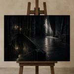 Premium Wall Art Yatay Html Edition – NM3-BLK-NT-H-004 displayed on a studio easel